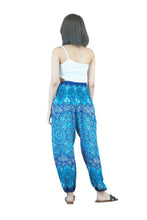 Load image into Gallery viewer, Teal blue harem pants with one pocket. Smocked elastic waist. Sizes small medium large XL and 2XL harem pant’s near me