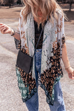 Load image into Gallery viewer, Boho Print cover up with irregular hem.
