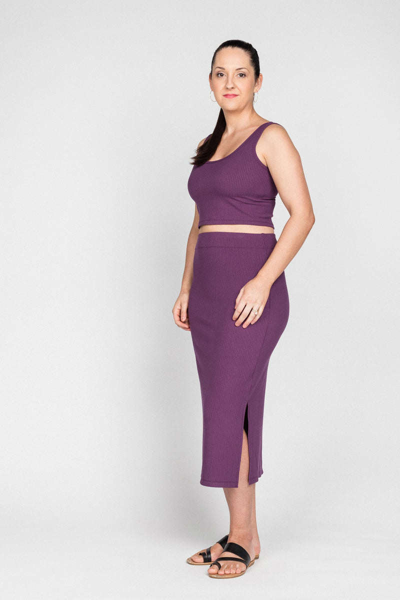 Signature Bamboo Skirt in Plum