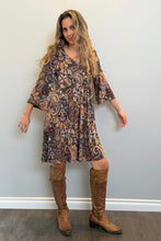 Load image into Gallery viewer, Michelle Dress in Grey Paisley 🇨🇦