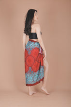Load image into Gallery viewer, Sarong or scarf beautiful rayon fabric with mandala print
Red and turquoise wrap skirt