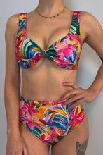 Load image into Gallery viewer, Tropical floral print bikini. Full coverage bikini. Best fitting bikini bottoms for curved girls. 
Canadian made high quality swimsuits by Violaa swimwear available at SunLaced Apparel in Abbotsford BC. 
Fraser Valleys best swimwear selection SunLaced Apparel Canadian owned and operated