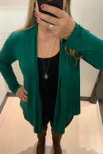 Load image into Gallery viewer, Cardigan in Forest Green, Made Locally in Vancouver With Sustainable Bamboo.Canadian clothing store near me
Canadian made women's clothing. Omens clothing in Abbotsford. Canadian owned businesses near me.
 Canadian retailers.
Made in Canada women's clothing.
Made in Canada near me.