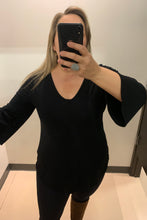 Load image into Gallery viewer, 3/4 bell sleeve blouses in Plus sizes. Bohemian style plus size clothing for women. Made in Canada womens clothing