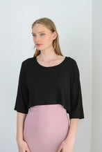 Load image into Gallery viewer, Mid Sleeve Loose Fitting Crop Top, Made Out of Bamboo and in Many Colours. Made Sustainably in Vancouver, British Columbia.Canadian clothing store near me
Canadian made women's clothing. Omens clothing in Abbotsford. Canadian owned businesses near me.
 Canadian retailers.
Made in Canada women's clothing.
Made in Canada near me.