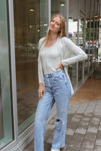 Load image into Gallery viewer, Light grey bamboo blouses in Abbotsford BC. BamboBamboo clothing Abbotsford.
Bamboo cardigans Abbotsford.
Bamboo blouses Abbotsford.
Lower mainland bamboo clothing store. Bamboo fashion Abbotsford. Bamboo clothing for women in Abbotsford. clothing store Sunlaced Apparel ships anywhere in Canada. Free shipping. Best bamboo clothing brand in Canada. Canadian bamboo clothing line Juniper Designz collection only available at Sunlaced Apparel in Abbotsford.