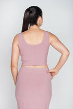 Load image into Gallery viewer, Bamboo crop top Ribbed knit bamboo crop top and pencil skirt set. Bamboo clothing Canada. Bamboo women's clothing in Abbotsford BC. Bamboo clothing near me. In store bamboo clothing shop.