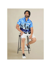 Load image into Gallery viewer, Light Blue Button Up Hawaiian Shirt. Find at Sunlaced Apparel
