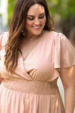 Load image into Gallery viewer, Pink Wrap V Neck Plus Size Handkerchief Dress
