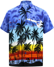 Load image into Gallery viewer, Sunset and palm tree shirts for men.Aloha shirts for men. Tropical shirts for venation. Hawaiian shirts for men. Hawaiian shirts in Fraser Valley BC
Hawaiian shirts in Abbotsford BC. 
Canadian retail with Hawaiian shirts for men and women. Vacation wear for men. Resort wear for men. Canadian men&#39;s clothing.
