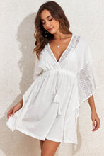 Load image into Gallery viewer, Lace Patch Kimono Beach Cover Up
