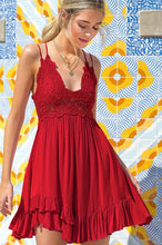Load image into Gallery viewer, Cherry Red crochet lace dress

