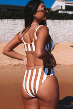 Load image into Gallery viewer, Maddy Stripped Swim Top
