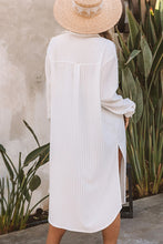 Load image into Gallery viewer, Dress/Shirt Cover Up in Off White. A fun Cover Up for the Summer or a Vacation. Supporting Canadian Businesses.
