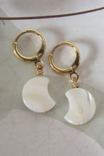 Load image into Gallery viewer, Mother of Pearl Moon Huggies
