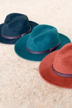 Wool Felt Fedora western style hats in multiple colours. Available at SunLaced apparel in Abbotsford B.C.