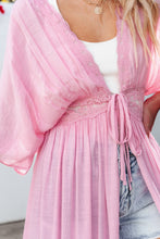 Load image into Gallery viewer, Pink chiffon cover up. 
