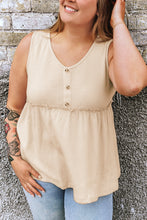 Load image into Gallery viewer, Light Brown Babydoll style tank top. Perfect for everyday wear.
