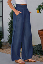 Load image into Gallery viewer, Boho Style Blue Wide Leg Pants
