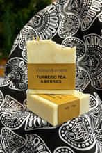 Load image into Gallery viewer, Natural Bar Soap in the Scent &#39;Turmeric Tea and Berries&#39;. Each Bar is Made Locally in Canada, is 135 grams, and Vegan.
