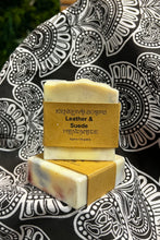 Load image into Gallery viewer, Leather and Suede Bar Hand Soap. Made Locally in Canada. Made with Sweet almond, castor oil, coconut oil, and shea butter. Paraben free soaps. Vegan Soap made in Canada.
