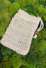 Load image into Gallery viewer, All natural soap saver bag. Natural Sisal soap saver bag. Made locally in BC. preserves your soap and exfoliated your skin.
