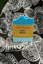 Load image into Gallery viewer, Multi-Coloured Blue Natural Locally Made Bar Soap in Scent &#39;Rainy Waves&#39;.
