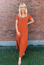 Load image into Gallery viewer, Scoop Hem Bamboo Maxi Dress Rust
