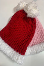 Load image into Gallery viewer, Red or Pink Santa hats slouchy style
