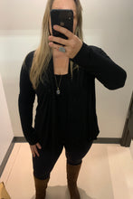 Load image into Gallery viewer, Bamboo caridgan in black. Made in Canada bamboo cardigans for office or casual looks. Canadian clothing stores near me
Canadian made women&#39;s clothing

