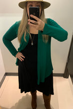 Load image into Gallery viewer, Plus size Fraser Valley. Bamboo skirt of work or play Ultr soft bamboo fabric clothing in BC
Made in Canada women&#39;s clothing stores. Bamboo tulip hem skirt in black. 
Oeko-Tex certified fabric eco concous clothing in Fraser Valley BC
Boheman style skirt in Bamboo

