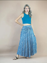 Load image into Gallery viewer, blue/white print skirt/dress. Bohemian style skirt that converts to dress.  Maxi skirt into halter dress
