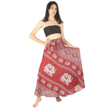 Load image into Gallery viewer, Elephant design red in dress/skirt convertible. Bohemia SUMMER STYLE. In-store bohemian style shopping in the Fraser Valley BC. The Fraser Valley’s best women’s clothing store for vacation wear and summer beachwear. Located in Abbotsford BC or shop online fast shipping anywhere in Canada. Smoked elastic top one size fits most breathable and loose flowing fabric
