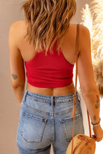 Load image into Gallery viewer, Red Ribbed Skinny Fit Crop Tank Top
