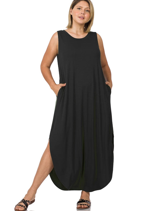 Maxi dress plus size with pockets. Comfortable and casual plus size dresses in Abbotsford BC. Fraser valleys best selection of Woman's plus size boho fashion is at Sunlaced Apparel at Highstreet

