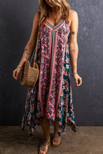 Load image into Gallery viewer, Bohemian Style Floral Patchwork Sundress. Find at Sunlaced Apparel and Support a Local Canadian Business.
