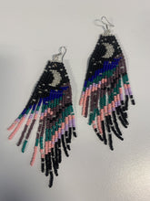 Load image into Gallery viewer, Hand beaded moon earrings
