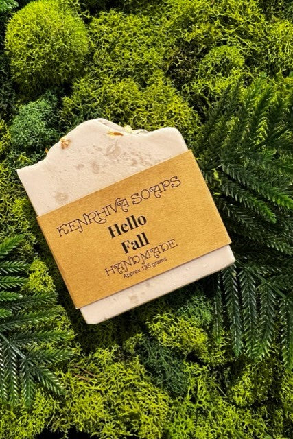 Natural Vegan  Soap in Scent 'Hello Fall. Made With Coconut Oil, Castor Oil, Sunflower Oil.