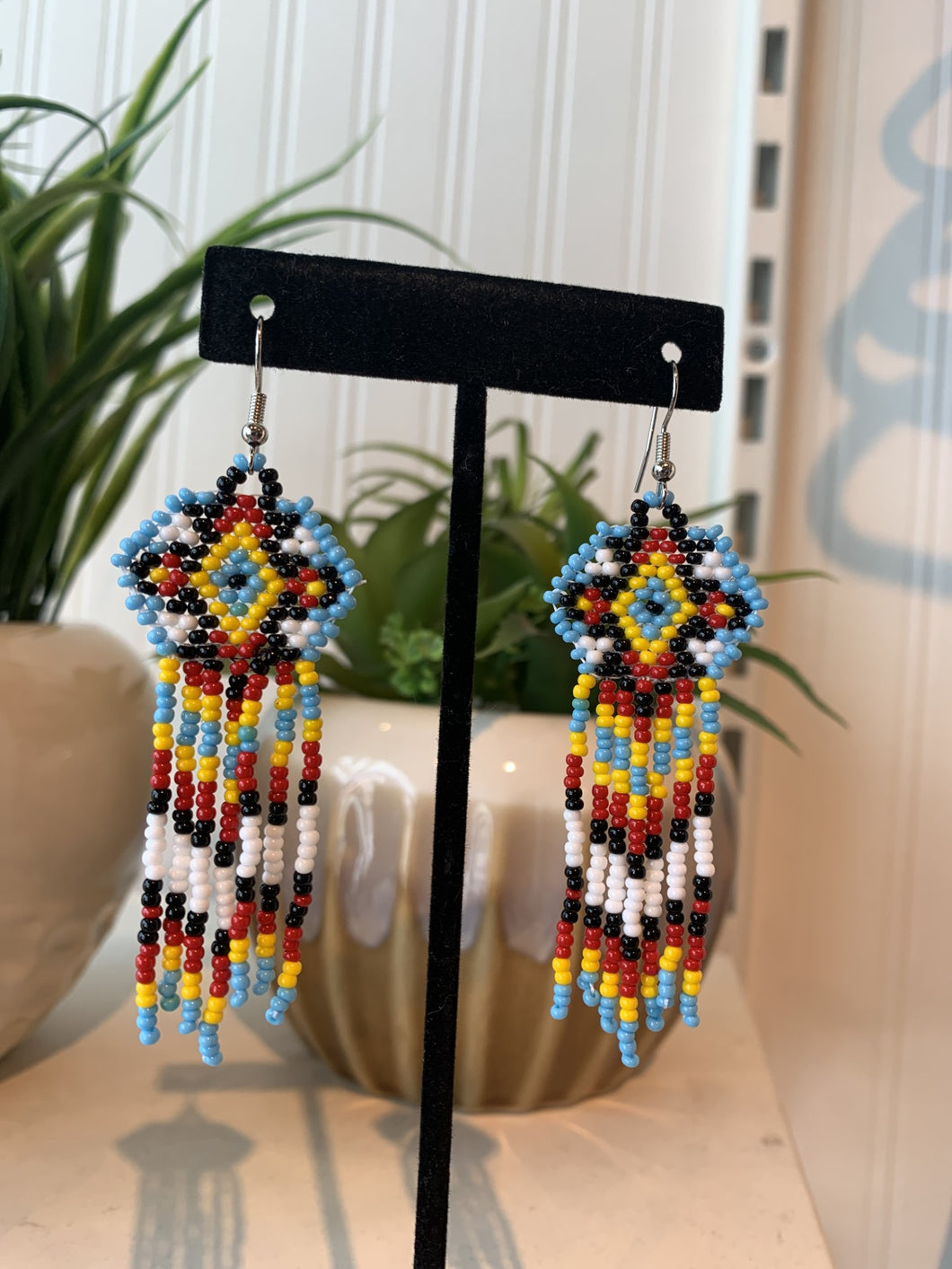 authentic native beaded earrings made locally in Vancouver BC