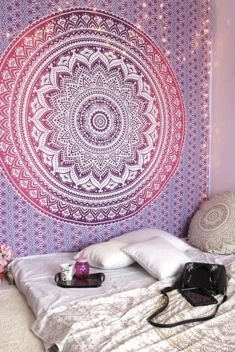 Purple Mandala Tapestry. 100% Cotton Dyed With Natural Vegetable Dyes. 