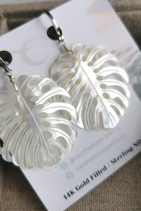 Monstera Leaf Earrings