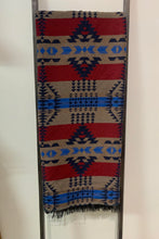 Load image into Gallery viewer, Atec blanket scarves handmade locally by First Nations Artist from Maple Ridge B.C. 
Wool blend soft fabric Aztec print carves for Fall and Winter. 60X60 blanket scarves can be used for shawl or cape, Picnic blanket or home decor.
Navajo printed blanket scarves
Aztec printed blanket scarves.
