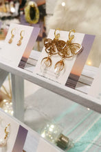 Load image into Gallery viewer, Gold Moth Earrings with Crystal Detailing. Shop Local.
