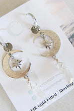 Load image into Gallery viewer, Moon &amp; Star Earrings
