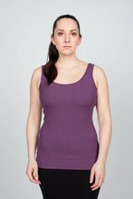 Load image into Gallery viewer, Tight Fitting Tank Top With Sustainable Bamboo Fabric in Plum 
